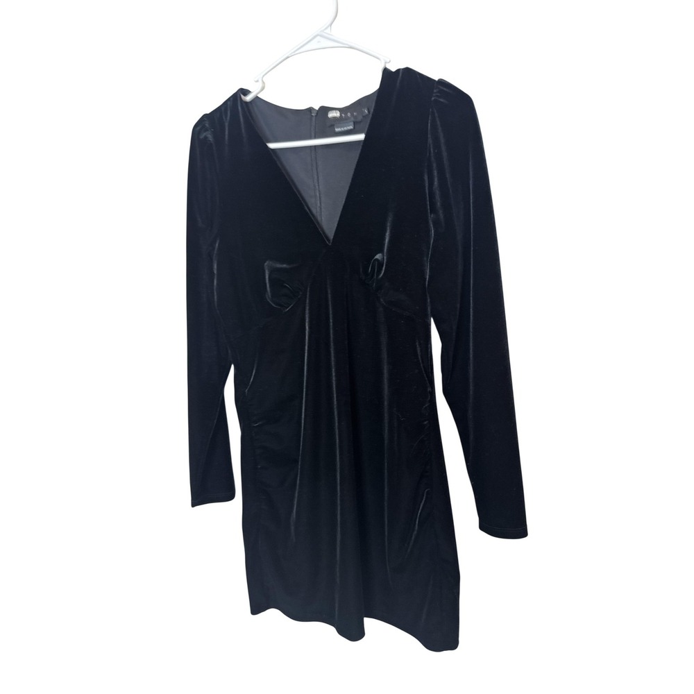Hatch Dress Womens 2 Black Velvet V Neck Long Sleeve Mini Sheath Party Maternity